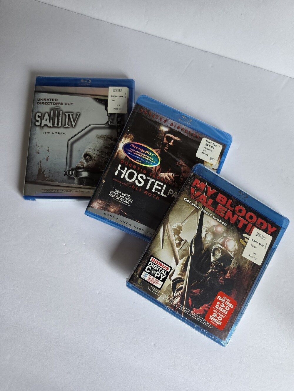 Horror Movies Blu-Ray DVD Saw IV, Hostel II, My Bloody Valentine ~ Lot of 3